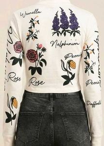 Cropped Floral Print Sweatshirt