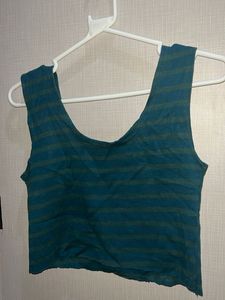 Striped Sleeveless Crop Top