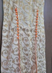 Festive Kurta and Orange Skirt Set