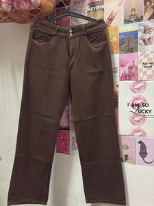 Brown Wide Leg Jeans