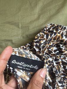 Leopard Print Smocked Off-Shoulder Top