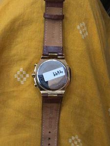 Men's Meridian Gold Watch with Brown Strap