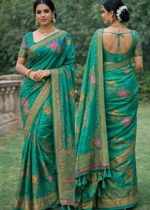 Elegant Green Floral Saree