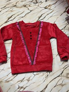 Unused Babygirl Chic Red Velvet Top