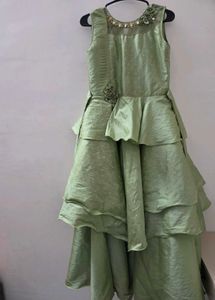Elegant Sage Green Layered Gown