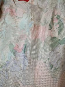 Floral Print Lace Overlay Dress