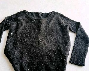 Sparkly🎧✨ Sequence slim woolen loose top