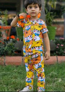 Cute Tiger Print Boys Outfit