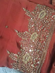 Embellished heavy work Space Silk Saree