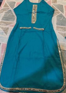 pretty Teal dhoti Kurta Set with MirrorWork  😍