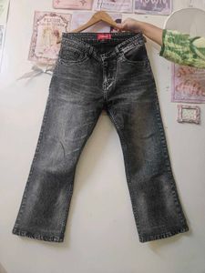 Washed Black Flare Jeans