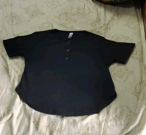 Black Button-Up Top