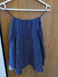 Chic Striped Navy Blue Top