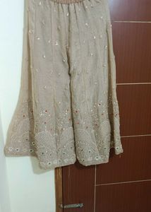 Embellished Kurta with sharara and Dupatta Set