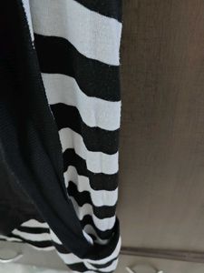 Striped Black &amp; White Shrug with t shirt