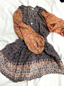 Bohemian Floral Print Tunic