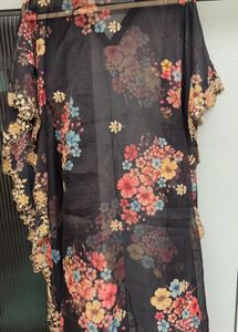 Sheer Floral kaaftan with Sequin