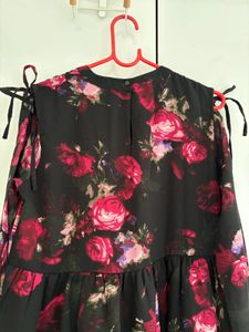 Black Floral Print Dress