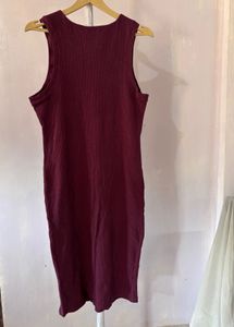 ❌Sale❌UCB Brand Burgundy Ribbed Bodycon Dress