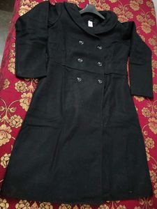 Elegant Black Double-Breasted Coat