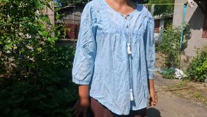 Blue short desi kurti top
