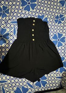 Black Strapless Fit Solid Jumpsuit