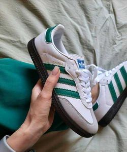 Adidas Samba OG Cloud White/Green Unisex 🔥
