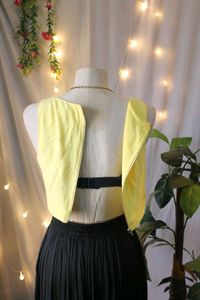 Chic Yellow Crop Blouse Top
