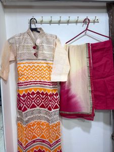 Vibrant Printed Kurta Set with Dupatta