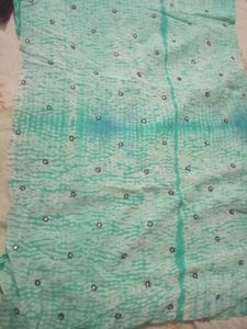 Beautiful Teal Saree with Mirror Work