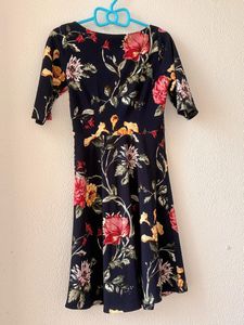 Floral Print Short Sleeve Mini Dress