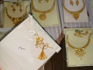 Elegant Gold-Tone Necklace and Earring Set