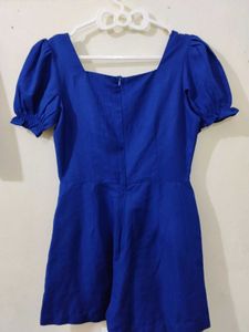 Royal Blue Puff Sleeve Jumpsuit