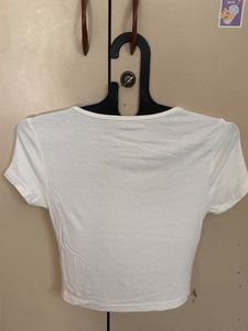 White Square Neck Crop Top