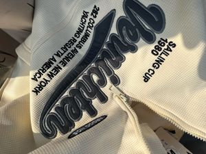 Cream Waffle Knit Quarter Zip Sweater