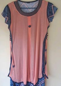 Elegant Pink &amp; Blue Ethnic Kurta Set
