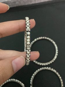 Pearl &amp; Rhinestone Bangles