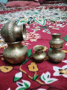 Antique Brass Kalash Pot Set