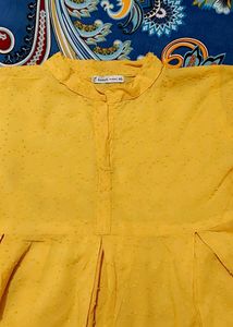 🌼 Elegant Flared Yellow Dress