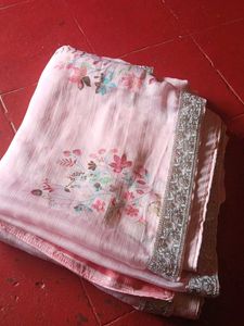 Elegant Pink Floral Saree