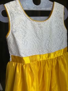Beautiful Yellow &amp; White Dress