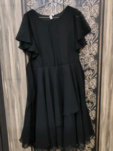 black flared dress