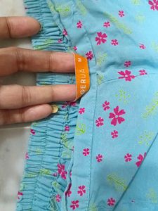 gerua Comfortable Blue Floral Print Palazzos