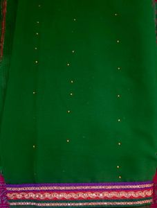 Beautiful Green Saree with Embellishments