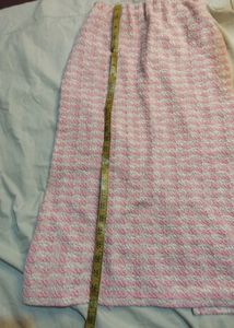Pink &amp; White Textured Maxi Skirt