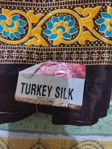Beautiful Red &amp; Brown turkey silk  Saree