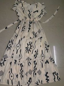 Boho Maxi Dress with Abstract Print