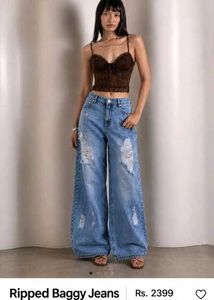 ripped  Wide Leg Jeans freakinks brand