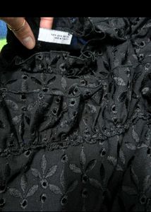 ZARA Black Ruffle Top