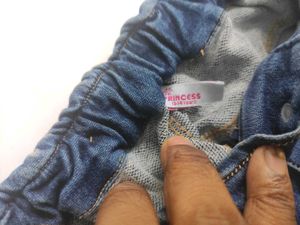 Classic Blue Denim Skirt with Elastic Comfort Wais